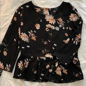 Leighton Floral Black Peplum Top